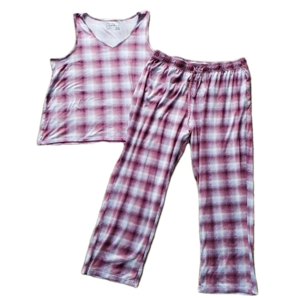 EDDIE BAUER Plaid Microfiber Cabincore Pajama Set XXL